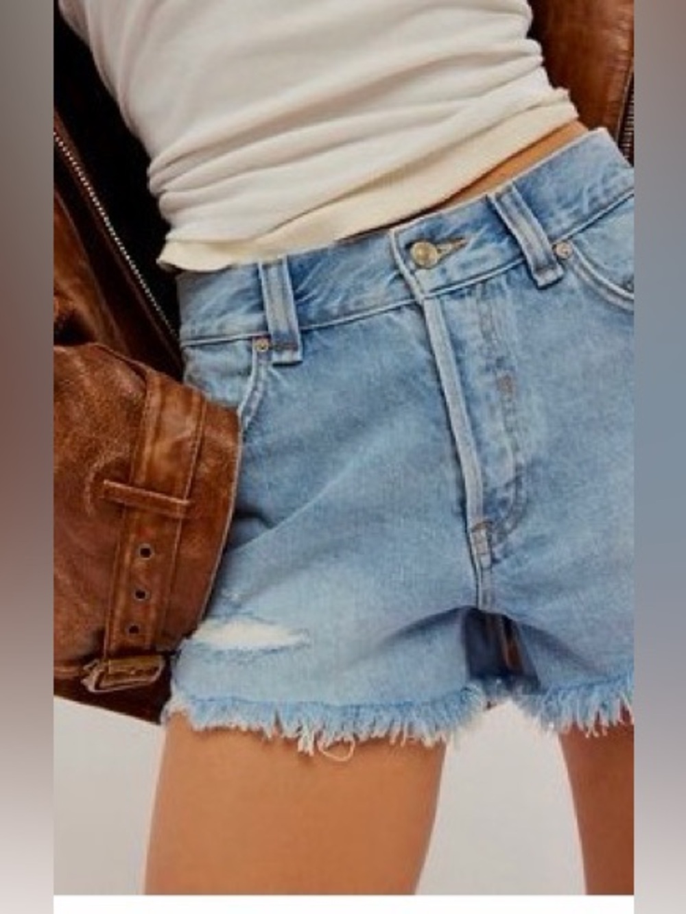 We the free now or never denim shorts